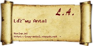 Lőwy Antal névjegykártya